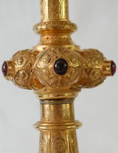 French antique solid silver gilt Gothic Chapel Set